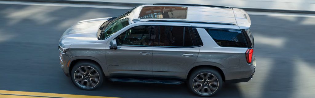 2026 Chevy Tahoe driving on a city street